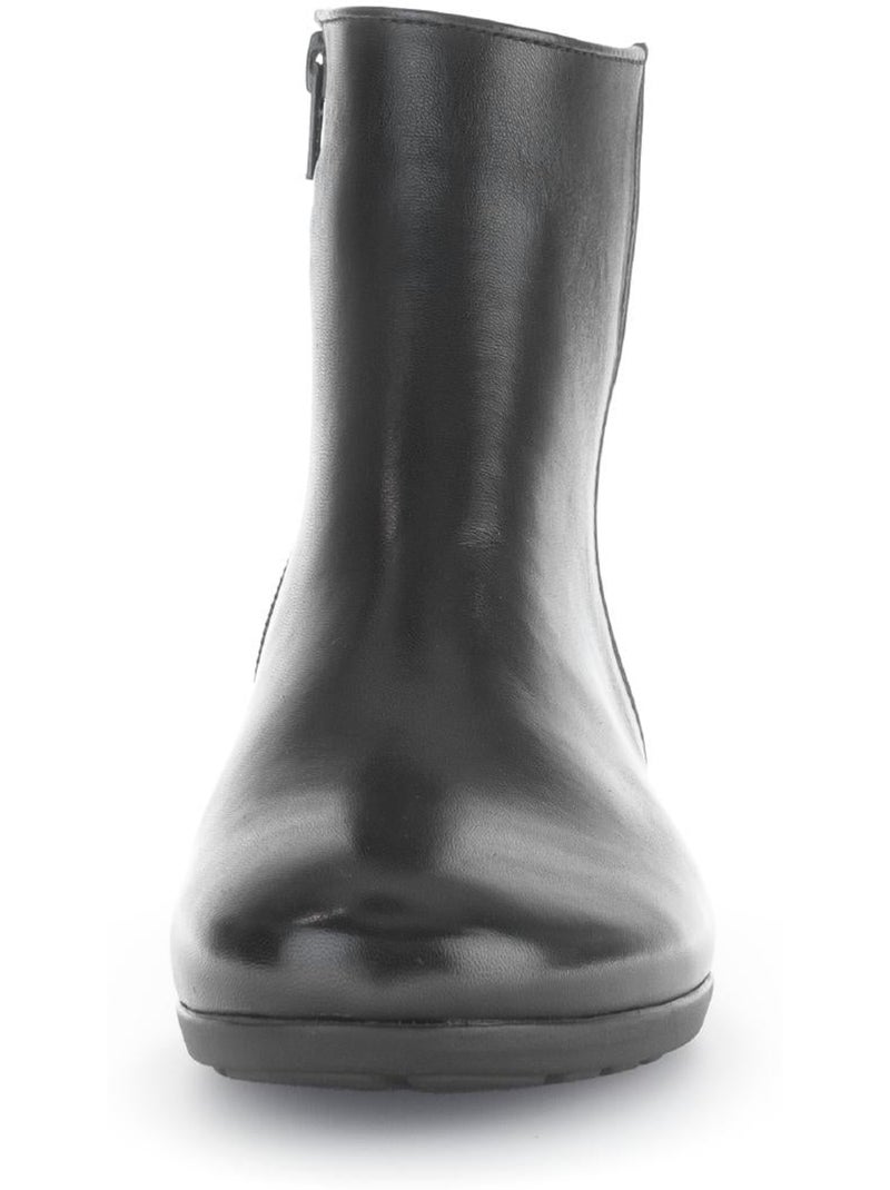 Bottines  en cuir lisse Noir - Kiabi