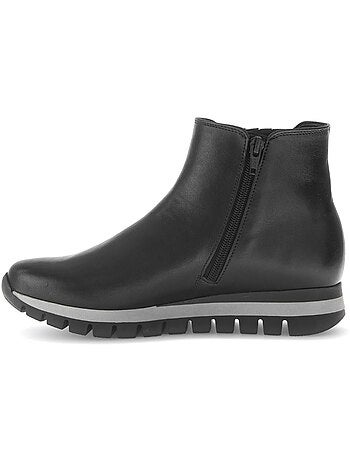 Bottines en cuir lisse
