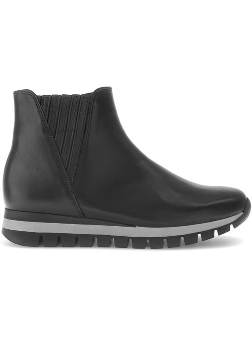 Bottines  en cuir lisse - Kiabi