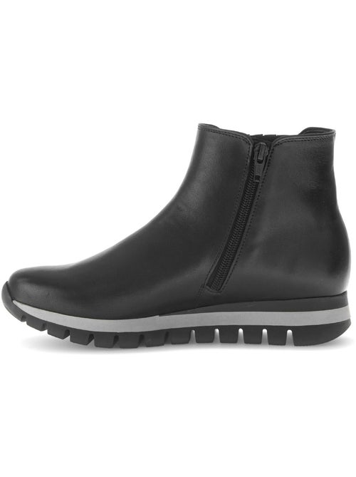 Bottines  en cuir lisse - Kiabi