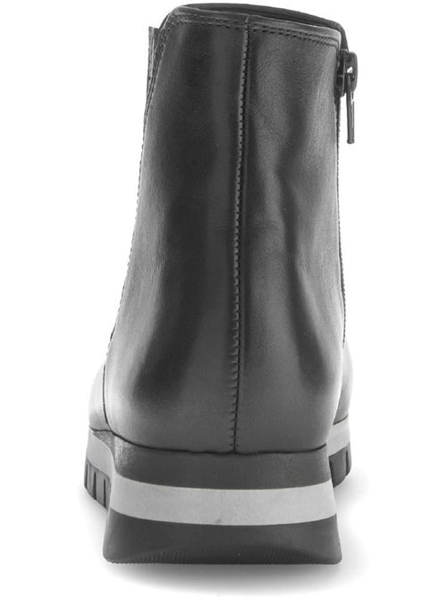 Bottines  en cuir lisse - Kiabi