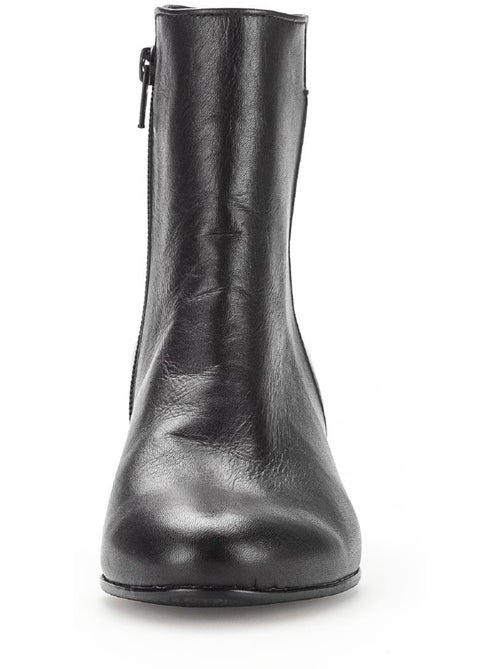 Bottines  en cuir lisse - Kiabi