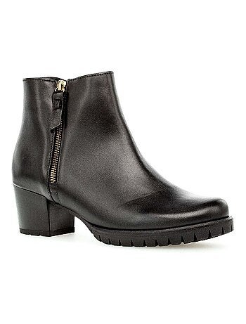 Bottines en cuir lisse