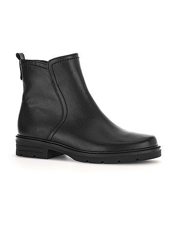 Bottines en cuir lisse