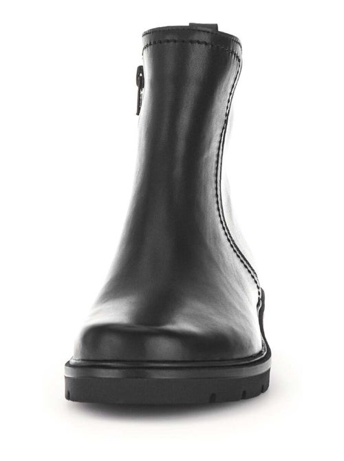 Bottines  en cuir lisse - Kiabi