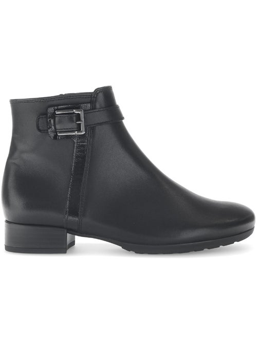 Bottines  en cuir lisse - Kiabi