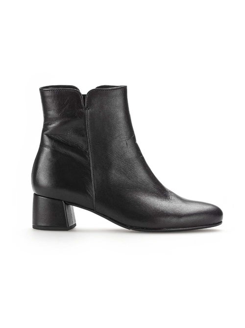 Bottines  en cuir lisse - Kiabi