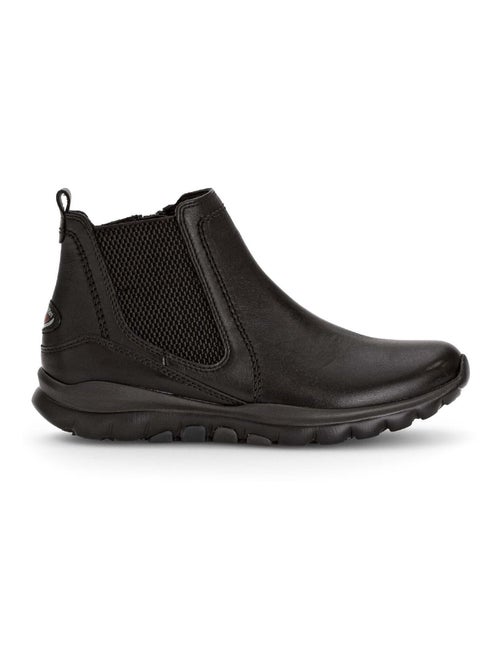 Bottines  en cuir lisse - Kiabi
