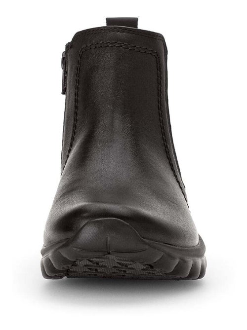 Bottines  en cuir lisse - Kiabi