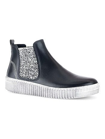 Bottines en cuir lisse