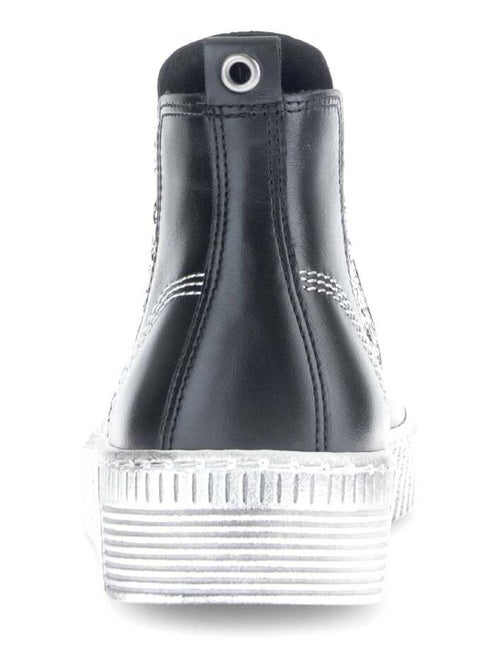 Bottines  en cuir lisse - Kiabi