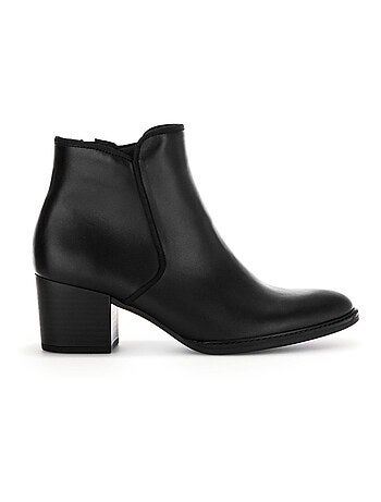 Bottines en cuir lisse