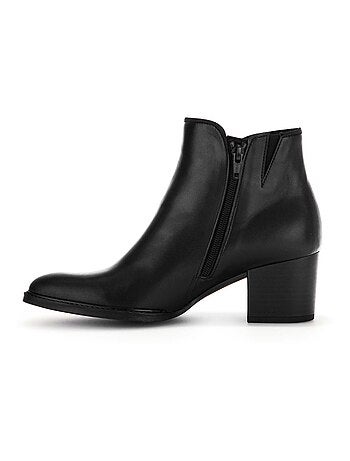 Bottines en cuir lisse