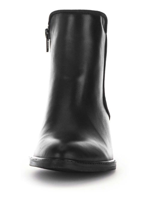 Bottines  en cuir lisse - Kiabi
