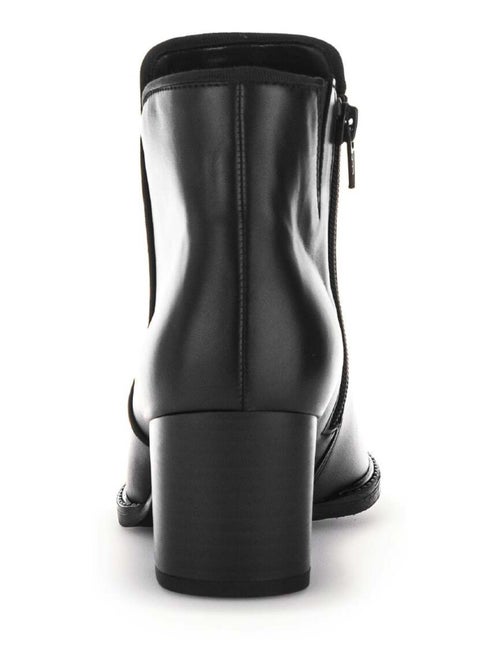Bottines  en cuir lisse - Kiabi