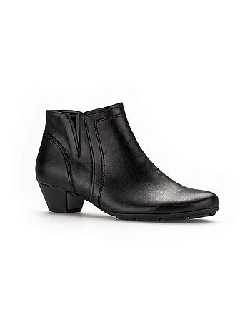 Bottines en cuir lisse