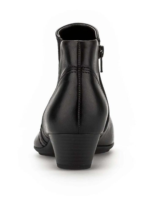Bottines  en cuir lisse - Kiabi