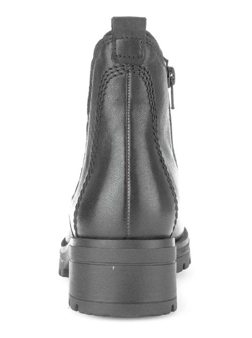 Bottines  en cuir lisse - Kiabi