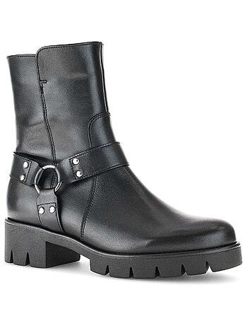 Bottines en cuir lisse