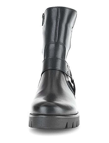 Bottines en cuir lisse