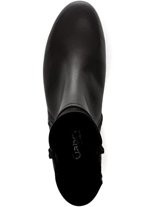 Bottines  en cuir lisse - Kiabi
