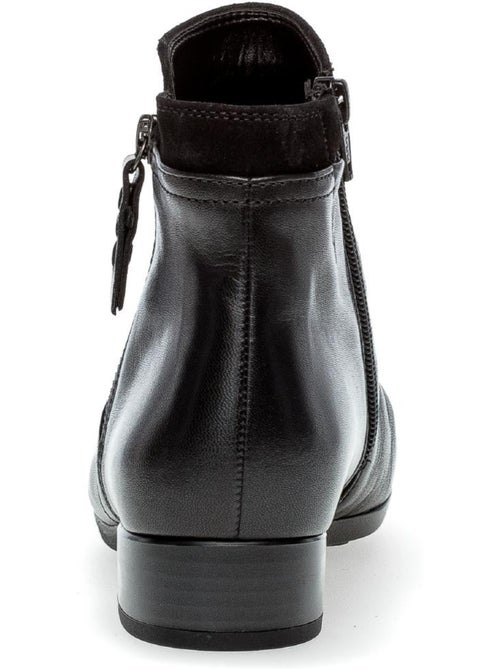 Bottines  en cuir lisse - Kiabi