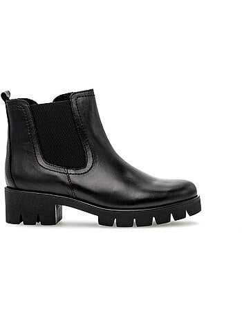 Bottines en cuir lisse
