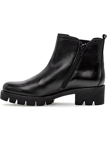 Bottines en cuir lisse