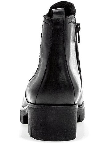 Bottines en cuir lisse