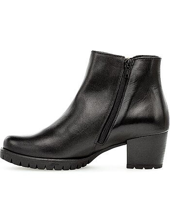 Bottines en cuir lisse