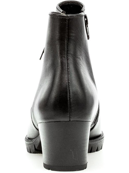 Bottines  en cuir lisse - Kiabi