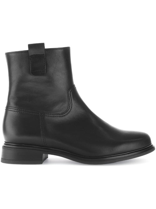 Bottines  en cuir lisse - Kiabi