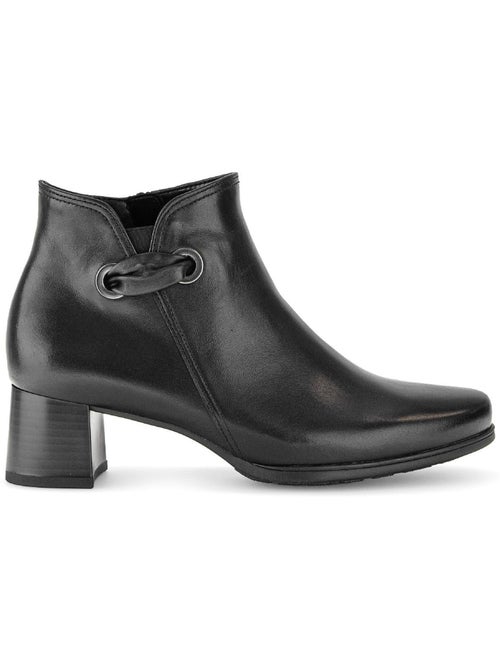 Bottines  en cuir lisse - Kiabi