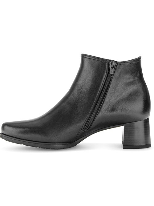Bottines  en cuir lisse - Kiabi