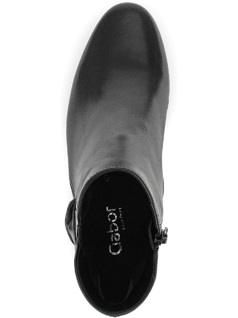 Bottines  en cuir lisse Noir Noir - Kiabi
