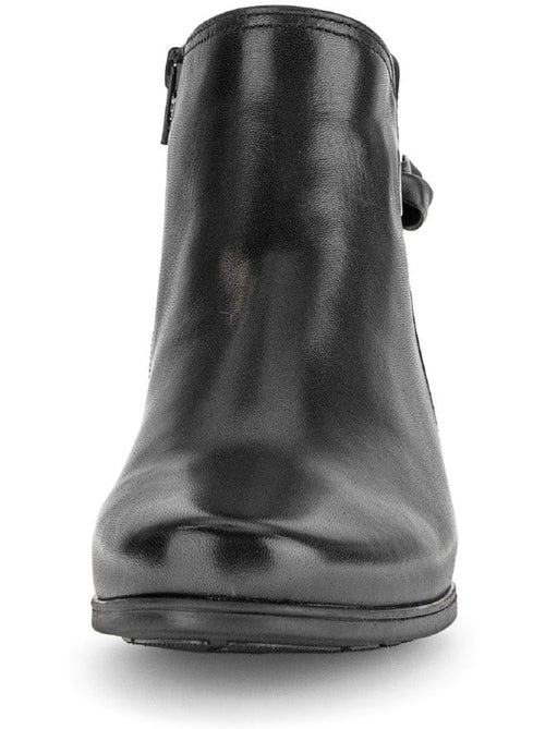Bottines  en cuir lisse - Kiabi