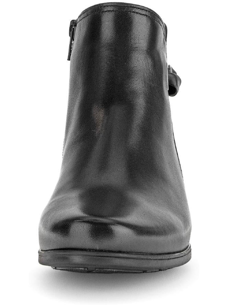 Bottines  en cuir lisse Noir Noir - Kiabi