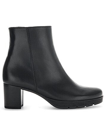 Bottines en cuir lisse