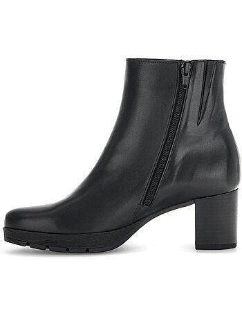 Bottines en cuir lisse