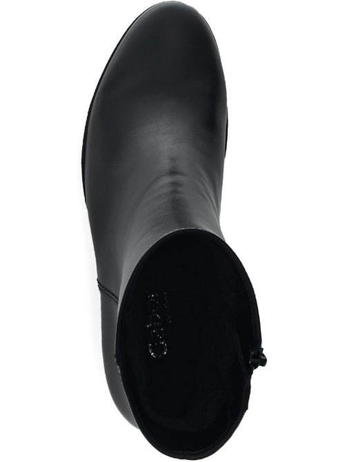 Bottines  en cuir lisse - Kiabi