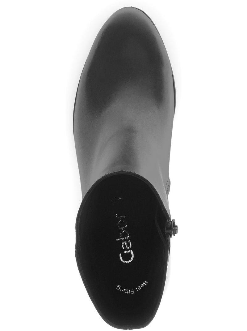 Bottines  en cuir lisse Noir Noir - Kiabi