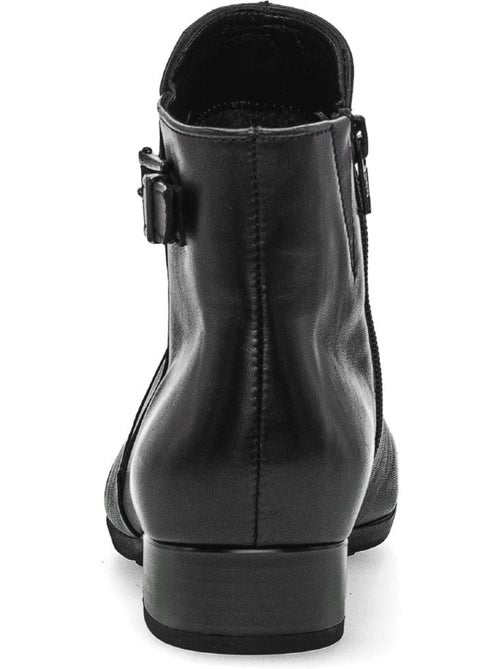 Bottines  en cuir lisse - Kiabi