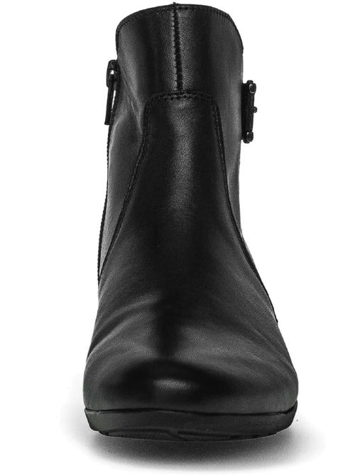 Bottines  en cuir lisse - Kiabi