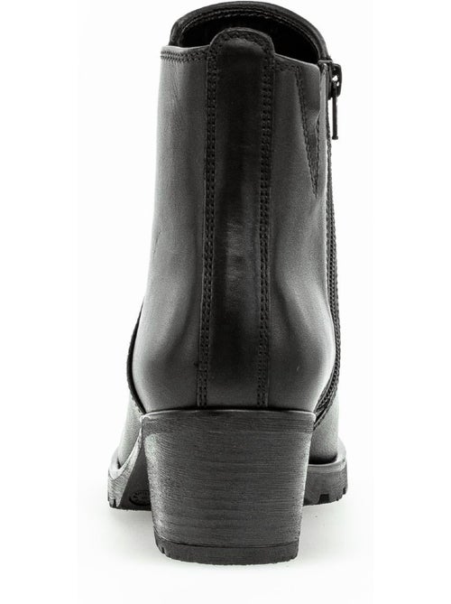 Bottines  en cuir lisse - Kiabi