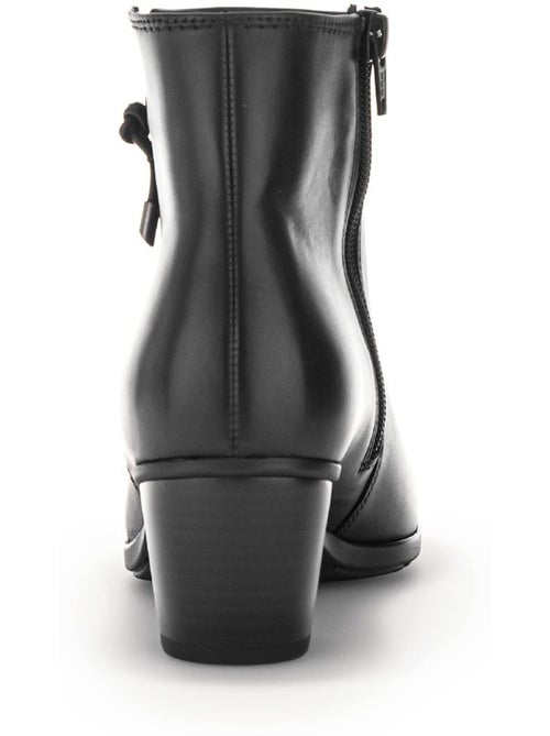 Bottines  en cuir lisse - Kiabi