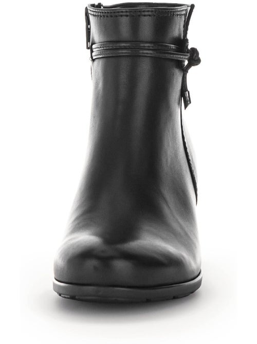 Bottines  en cuir lisse - Kiabi