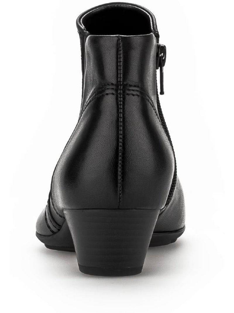 Bottines  en cuir lisse Noir Noir - Kiabi