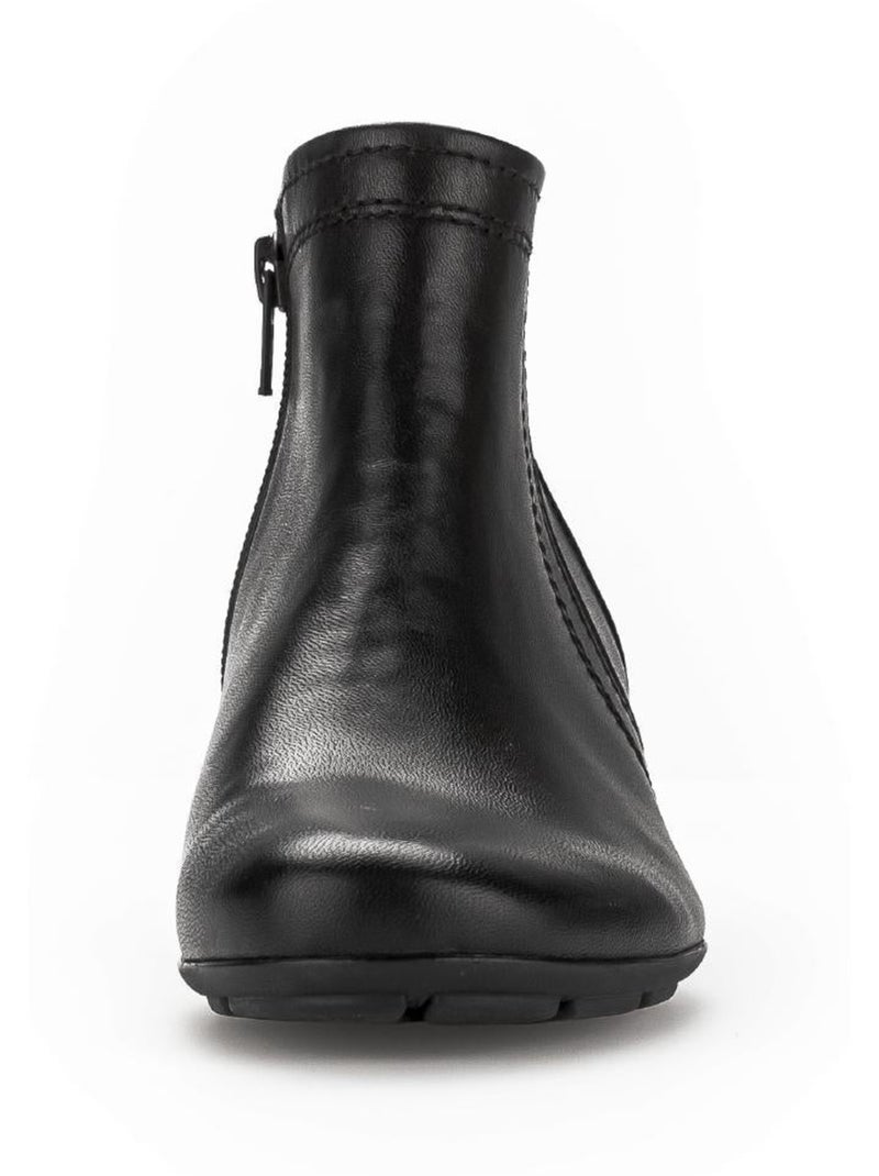 Bottines  en cuir lisse Noir Noir - Kiabi