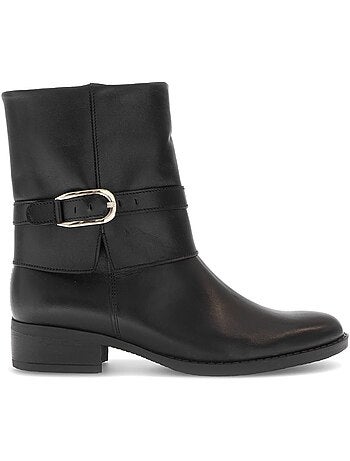Bottines en cuir lisse