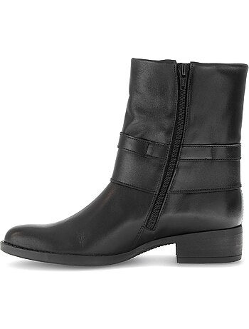 Bottines en cuir lisse